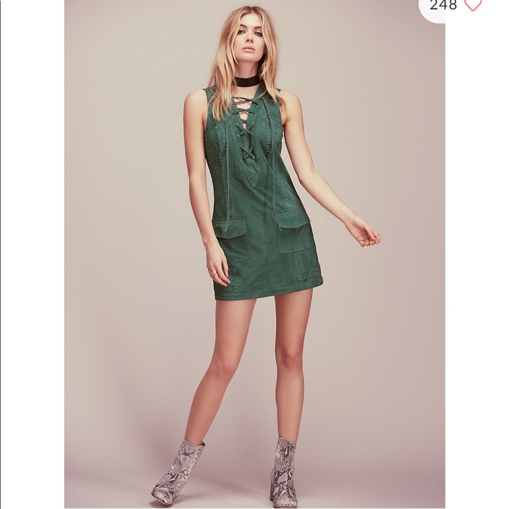 Free People Take Me Home Suede Dress